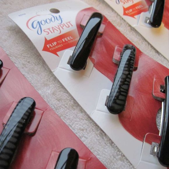 3 Goody Stay Put Slide Proof Hair Barrettes Secure Back Clips Blonde Black Brown - Picture 8 of 12